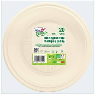 Piatti fondi biodegradabili e compostabili Dopla Green avorio Ø 205 mm - conf. …
