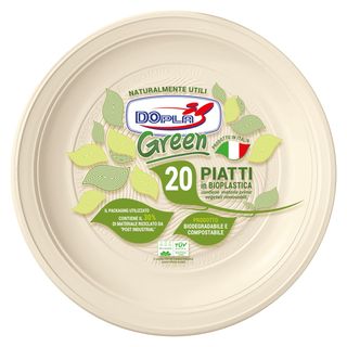 Piatto frutta monouso- rotondo - diametro 17 cm - Mater-Bi - avorio - Dopla Gre…