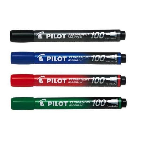 Pilot 100 - Marcatore - permanente - rosso - 1 mm