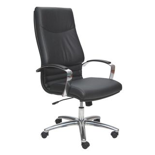 Poltrona direzionale Unisit Cygnus rivestimento sky nero schienale alto CYPC/KN