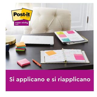 Blocco foglietti Post-it Super Sticky - 654-S - 76 x 76 mm - giallo oro - 90 fo…