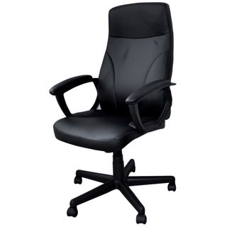 Poltrona direzionale nera ecopelle con braccioli Office Products Crete 23023311…