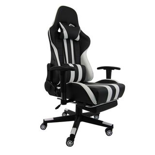 Poltrona gaming Unisit CH braccioli reg. e poggiapiede nero rivestimento in sky…