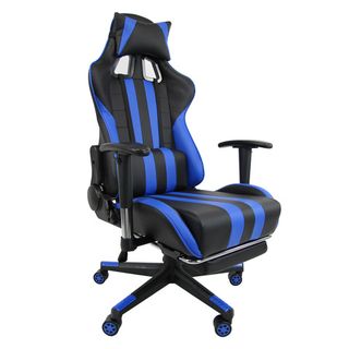 Poltrona gaming Unisit CH braccioli reg. e poggiapiede nero rivestimento in sky…
