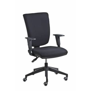 Poltrona semi-direzionale Comfort Seditaly tessuto ignifugo nero braccioli rego…