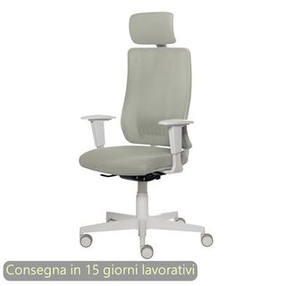Poltrona semi-direzionale Liberty Syncro Seditaly scocca bianca tessuto ignifug…