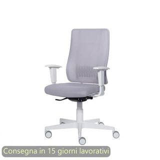 Poltrona semi-direzionale Liberty Syncro Seditaly scocca bianca tessuto ignifug…