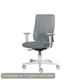 Poltrona semi-direzionale Liberty Syncro Seditaly scocca bianca tessuto ignifug…