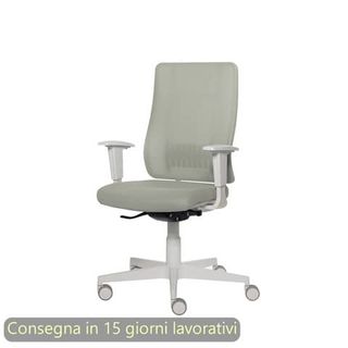 Poltrona semi-direzionale Liberty Syncro Seditaly scocca bianca tessuto ignifug…