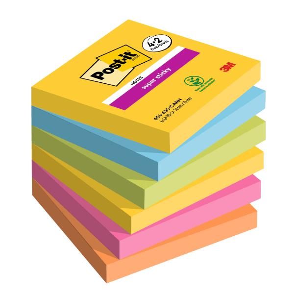 Blocco foglietti Post-it Super Sticky Carnival - 76 x 76 mm - 90 fogli - Post-i…