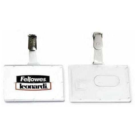 Portabadge rigido Pocket - clip in plastica - 5,3 x 8,5 cm - Fellowes