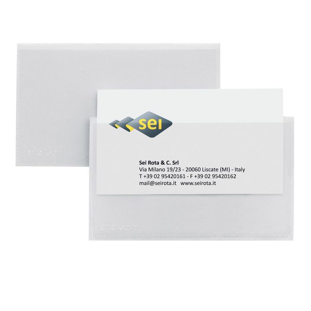 Portabiglietti da visita Eticard T - autoadesivi - PVC - 5,5 x 9 cm - trasparen…