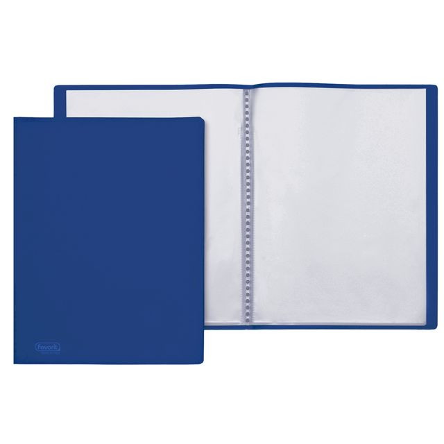 Portalistini Sviluppo - liscio - PP - 22 x 30 cm - 30 buste - blu - Favorit