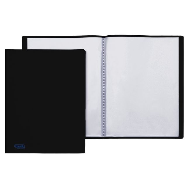 Portalistini Sviluppo - liscio - PP - 22 x 30 cm - 50 buste - nero - Favorit