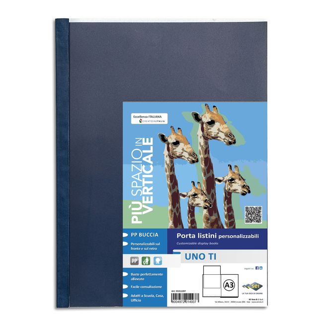 Portalistini personalizzabile Uno TI - 30x42 cm (libro) - 36 buste - blu - Sei …