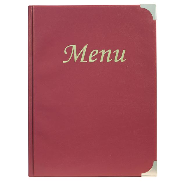 Portamenù Basic - A4 - 31,5 x 24 cm - PVC - bordeaux - 4+2 buste fisse incluse …