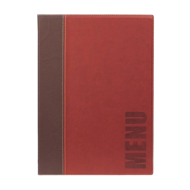 Portamenù Trendy - 1 inserto doppio incluso - A4 - 24 x 34 cm - bordeaux - Secu…
