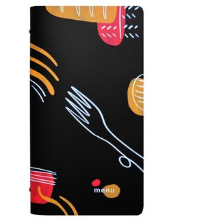 Portamenù linea Spaghetti - 18x31,6 cm - nero - Stilcasa
