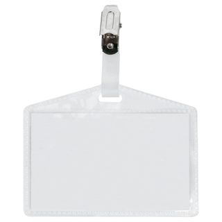 Portanome Pass 3P - clip in metallo - senza cartoncino - 9,5 x 6 cm - PP - bucc…