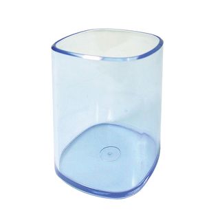 Portapenne a bicchiere - 6,5 x 6,5 x 9,5 cm - trasparente blu - Arda