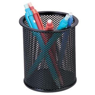Portapenne in metallo Q-Connect h 10 cm / Ø 9 cm nero KF00864