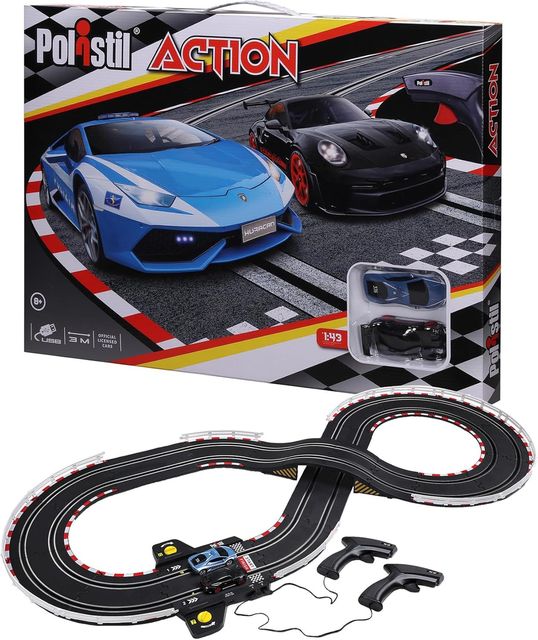 POLISTIL CHAMPION - Pista Elettrica con 2 Slot Car da Corsa in Scala POLIZIA 1:…