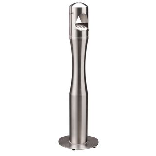 Posacenere da terra - a colonna - diametro 13 cm - H 108 cm - base 29 cm - inox…