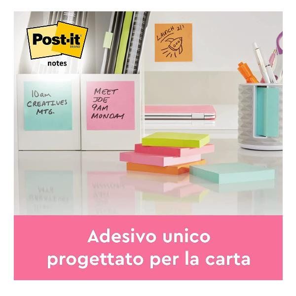 Post-it 655-POP - Blocchi - 127 x 76 mm - 600 fogli (6 x 100) - rosa, blu, verd…