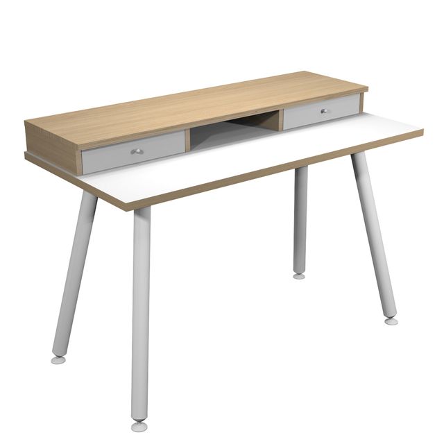 Postazione Home-Office - con sopralzo - gambe in metallo -120 x 60 x H 74,4 cm …