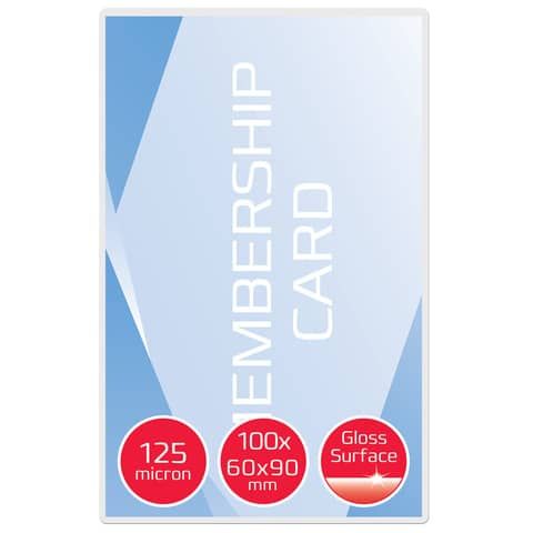 Pouches - business card - 60 x 90 mm - 2 x 125 micron - GBC - conf. 100 pezzi