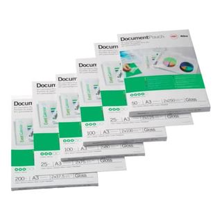 Pouches per plastificatrici GBC matt - 2x75 µm - opache - A3  Conf. 100 pezzi -…
