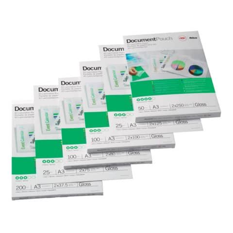 Pouches per plastificatrici GBC matt - 2x75 µm - opache - A3  Conf. 100 pezzi -…