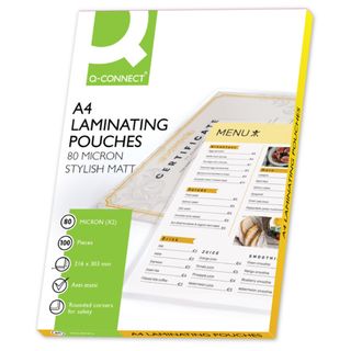 Pouches per plastificatrici Q-Connect 216x303 mm opache 80 micron conf. 100 pz …