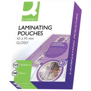 Pouches per plastificatrici Q-Connect 2x125 µm finitura lucida 65x95 mm Conf. 1…