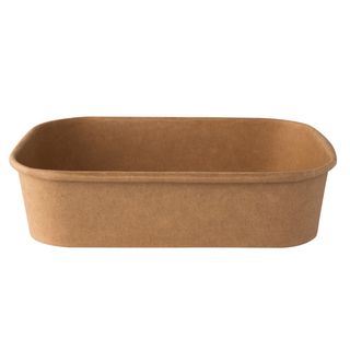 Bowl monouso - rettangolare - 500 ml - cartoncino - avana - Signor Bio - conf. …