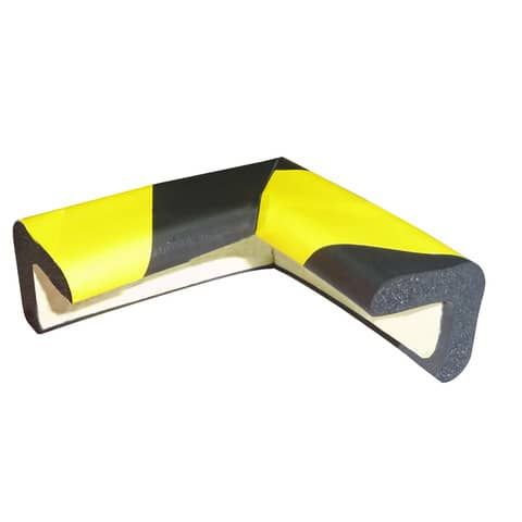 Protezione segnaletica in gomma angolare e angolare Viso 3x3cm - 7x7 cm nero/gi…