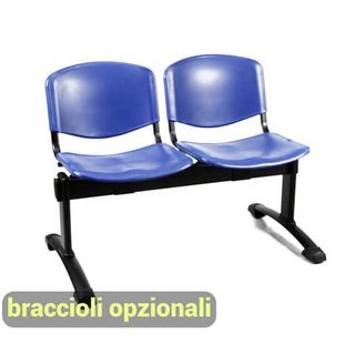 Panca 2 posti attesa Unisit Dado D5P2P - PPL nero D5P2P/NE