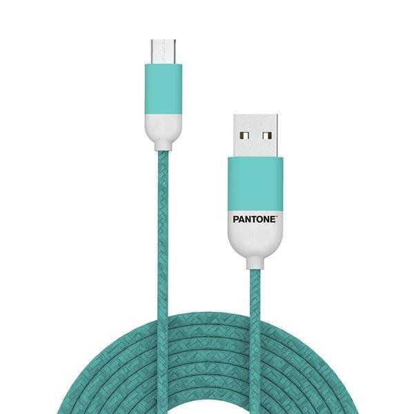 Pantone - Cavo USB - Micro-USB Tipo B (M) a USB (M) - 2.4 A - 1.5 m - blu chiaro