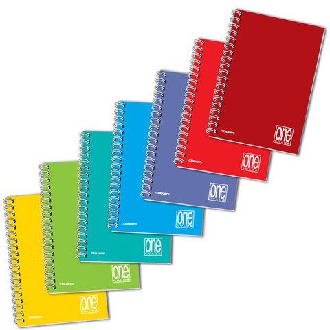 Quaderno One Color - A5 - 4mm - 60 fogli - 80 gr - s/fori - spiralato - Blasetti