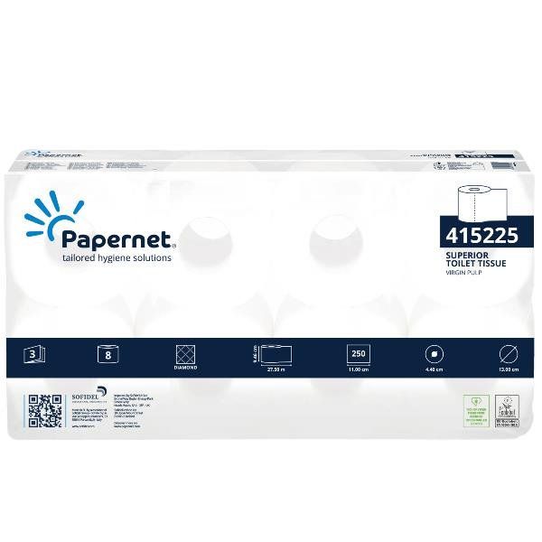 Papernet - Carta igienica - 905 g - pura cellulosa - 250 fogli - rotolo - 27.5 …