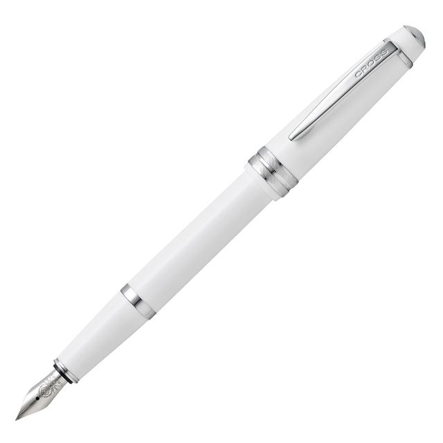 Penna stilografica Bailey Light - punta M - fusto bianco/cromo - Cross