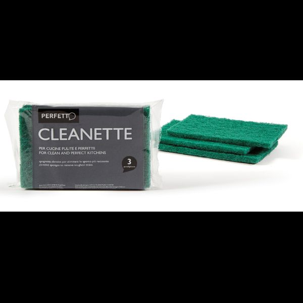 Perfetto Cleanette - Spugnetta per piatti - fibra - verde - pacco da 3