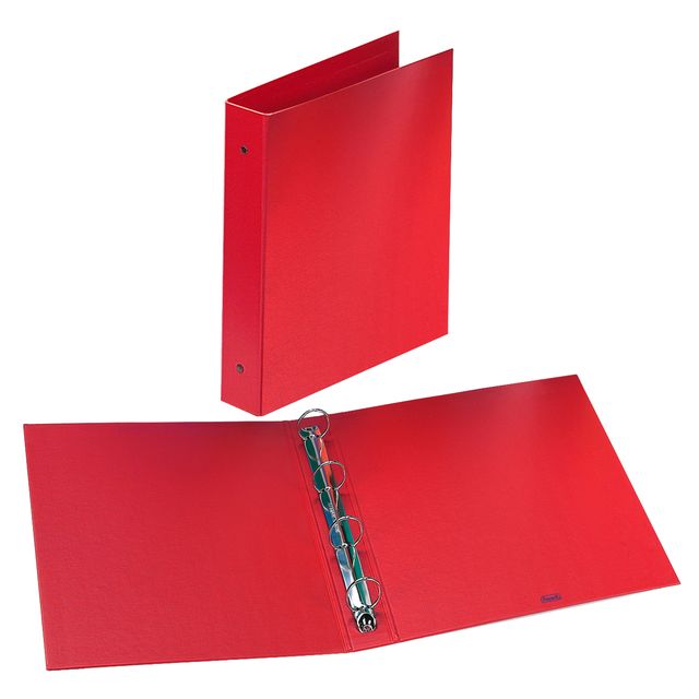 Raccoglitore Europa - 22 x 30 cm - 4 anelli tondi 50 mm - dorso 6 cm - rosso - …