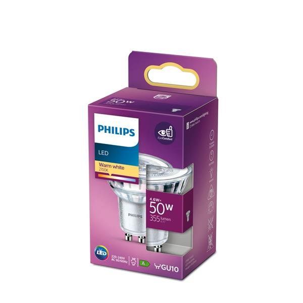Philips LED Faretto 4,6 W - 50 W GU10 Luce bianca calda