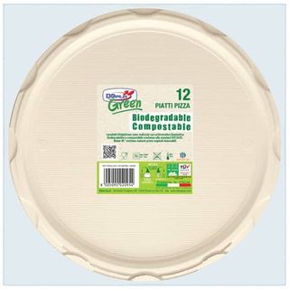 Piatti pizza biodegradabili e compostabili Dopla Green avorio Ø 320 mm - conf. …
