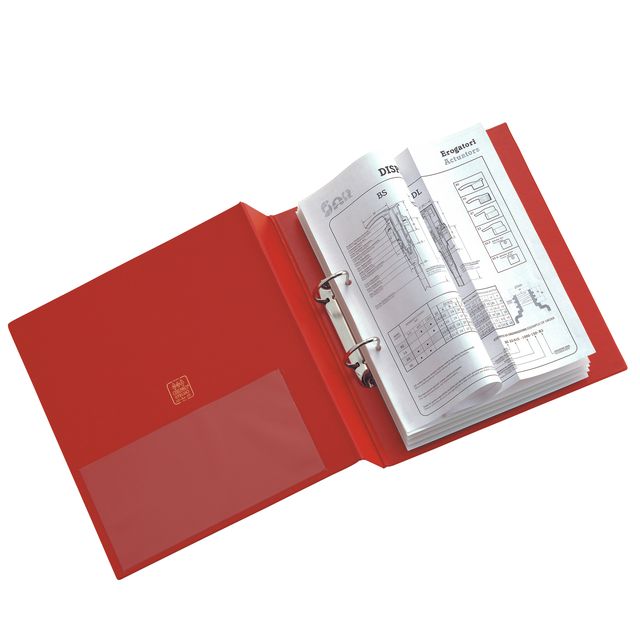 Raccoglitore Stelvio - 22 x 30 cm - 2 anelli a Q 65 mm - dorso 9 cm - rosso - S…