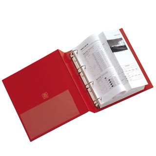 Raccoglitore Stelvio - 22 x 30 cm - 4 anelli tondi 40 mm - dorso 5,5 cm - rosso…