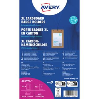 Portabadge A6 - in cartoncino plastificato - laser/inkjet - 105 x 148 mm - Aver…