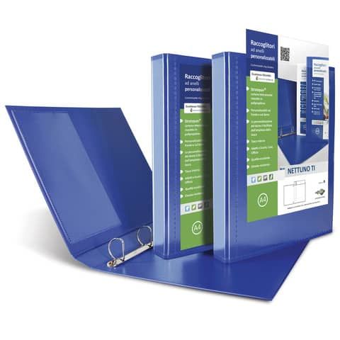 Raccoglitore personalizzabile Sei Rota Nettuno TI - 4 anelli a Q 80 mm - A4 blu…