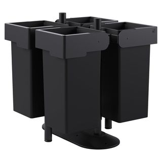Portarifiuti quadruplo su base con contenitori 73+73+73+73lt Stilcasa